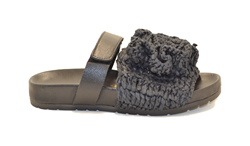 CIABATTONA CON FIORE RAFIA BLACK